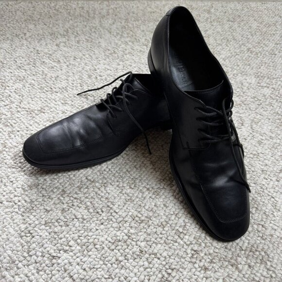 Cole Haan Mens Air Adams Black Dress Oxford Apron Toe Derby C09438 Size 12 M - Picture 1 of 16